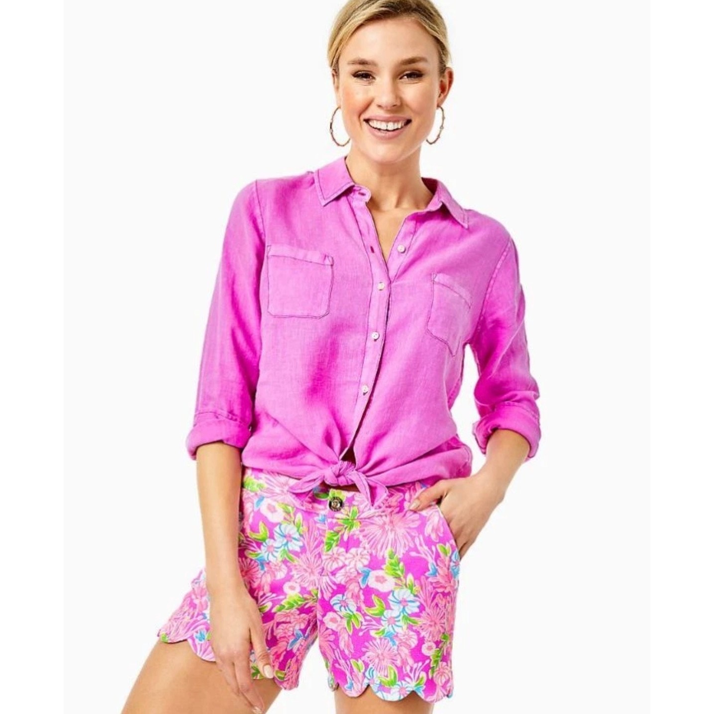 Lilly Pulitzer Buttercup Knit Amethyst Moms The Word Shorts Size 6